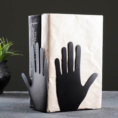 Держатель - подставка для книг «Ладони», набор 2 шт., 15×10×10 см, чёрный