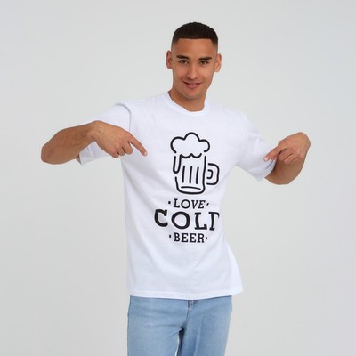 Футболка мужская KAFTAN Beer, размер 54, хлопок 100%, белая