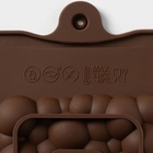 Форма для шоколада Доляна «Воздушный», силикон, 21×10.1×1 см, коричневая - Фото 6