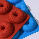 Форма для выпечки Доляна «Сладости. Пончики в глазури», силикон, 27,2×16,4×3,2 см, 6 ячеек, цвет МИКС - Фото 4