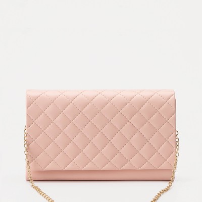 Сумка-клатч, отдел на клапане, цвет розовый