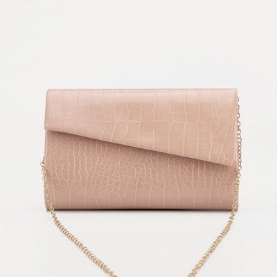 Сумка-клатч, отдел на клапане, цвет розовый