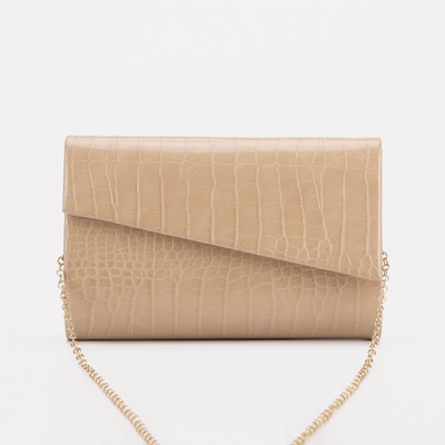 Сумка-клатч, отдел на клапане, цвет бежевый