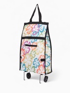 Сумка хозяйственная складная на липучке, 2 колеса, наружный карман, 32×13×52 см, белая - Фото 2