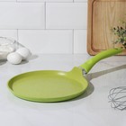 Сковорода блинная Trendy style, d=24 см, пластиковая ручка, антипригарное покрытие, цвет зелёный - фото 19153924