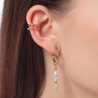 Набор серьги и каффа цацки, жемчужинки и стразы, цвет белый в золоте - фото 804650893