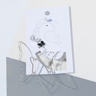 Набор серьги и каффы «Цацки» бабочки контурные, цвет чёрно-белый в серебре - Фото 1