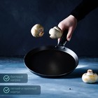 Сковорода блинная Доляна Promo, d=22 см, пластиковая ручка, антипригарное покрытие, алюминий, бордовая - Фото 6