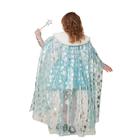 Карнавальный плащ «Принцесса», бирюза, снежинки, фатин, р. 34, рост 134 см - фото 21410897