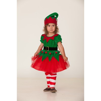 Карнавальный костюм «Эльфочка»: платье, головной убор, р. 98-56