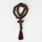 Чётки деревянные «Православные» 33 бусины с крупным крестом, цвет вишнёво-коричневый - фото 7106749
