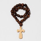 Чётки деревянные «Православные» 33 бусины с крупным крестом, цвет вишнёво-коричневый - фото 9023738