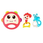 Набор погремушек «Радость малыша», с эластичными деталями, 3 шт, цвет МИКС, Крошка Я - фото 21410954