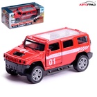 Машинка металлическая «Пожарная служба», 1:48, инерция, открываются двери, цвет красный - Фото 1