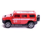 Машинка металлическая «Пожарная служба», 1:48, инерция, открываются двери, цвет красный - Фото 2