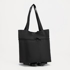 Сумка хозяйственная складная на кнопке, 2 колеса, 40×12×30 см, чёрная - Фото 2