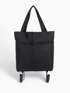 Сумка хозяйственная складная на кнопке, 2 колеса, 40×12×30 см, чёрная - Фото 4