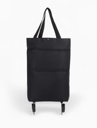 Сумка хозяйственная складная на кнопке, 2 колеса, 40×12×30 см, чёрная - Фото 10