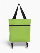 Сумка хозяйственная складная на кнопке, 2 колеса, 40×12×30 см, зелёная - Фото 3