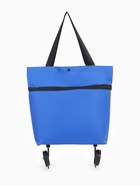 Сумка хозяйственная складная на кнопке, 2 колеса, 40×12×30 см, синяя - Фото 3