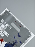 Пакет подарочный «23 февраля», полиэтиленовый, с вырубной ручкой, 30×40 см, 50 мкм - Фото 2