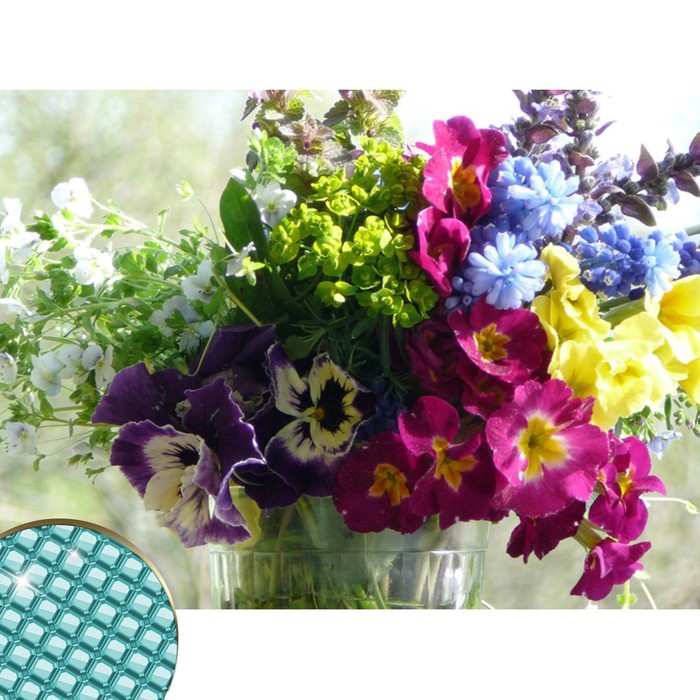 УЦЕНКА Алмазная мозаика «Букет» 22×32 см, холст, пинцет, ёмкость - Фото 1