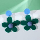 Серьги акрил "Цветы" весна, цвет зелёно-синий - фото 9462335