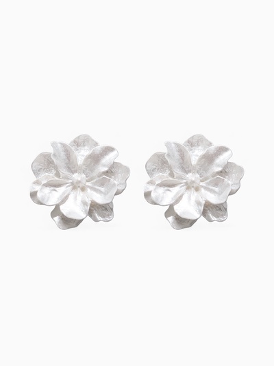 Серьги пластик «Распустившийся бутон» сияние, цвет белый