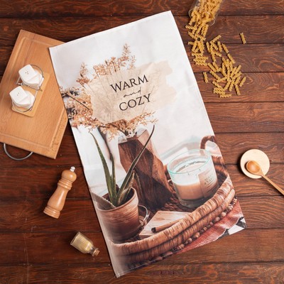 Полотенце Этель "Cozy" 40х73см, 100% хлопок, саржа 190 гр/м2