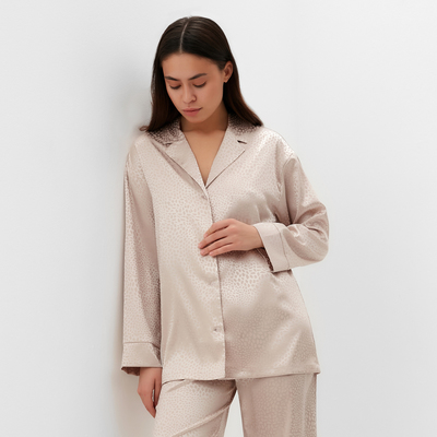 Пижама женская (рубашка, брюки) KAFTAN «Леопард», цвет кофейный, размер 48-50