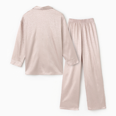 Пижама женская (рубашка, брюки) KAFTAN «Леопард», цвет кофейный, размер 48-50