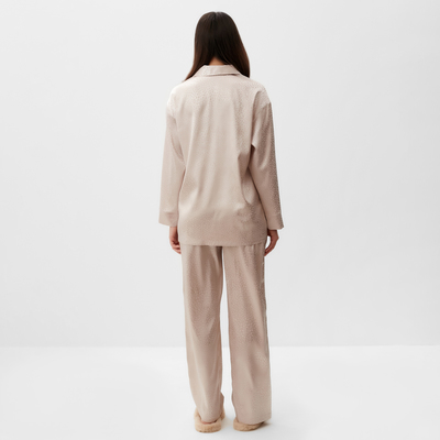 Пижама женская (рубашка, брюки) KAFTAN «Леопард», цвет кофейный, размер 48-50