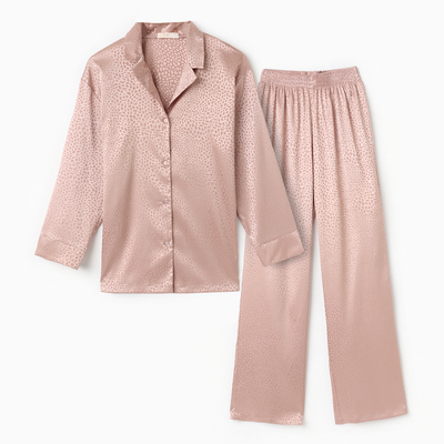 Пижама женская (рубашка, брюки) KAFTAN «Леопард», золотая, размер 48-50