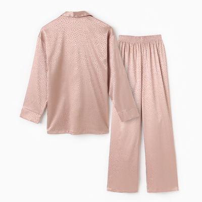 Пижама женская (рубашка, брюки) KAFTAN «Леопард», золотая, размер 48-50
