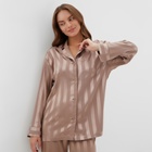 Пижама женская (рубашка, брюки) KAFTAN "Полоска", кофейный, р.40-42 - Фото 2