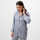 Пижама женская (рубашка, брюки) KAFTAN "Полоска", серо-голубой, р.52-54 - Фото 2