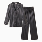 Пижама женская (рубашка, брюки) KAFTAN "Полоска", черный, размер 48-50 - Фото 6