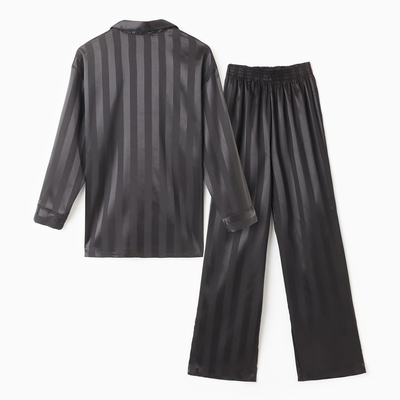 Пижама женская (рубашка, брюки) KAFTAN «Полоска», чёрная, размер 52-54