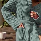 Халат вафельный женский удлинённый Этель «Boho» размер 50-52, цвет мятный, 100% хлопок, 290 г/м² - Фото 4