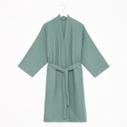 Халат вафельный женский удлинённый Этель «Boho» размер 54-56, цвет мятный, 100% хлопок, 290 г/м² - Фото 6