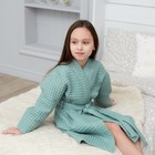 Халат вафельный детский Крошка Я "Boho" размер 34 (122-128 см) цвет мятный, 100% хлопок 290 г/м2 - Фото 12