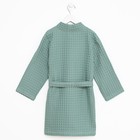 Халат вафельный детский Крошка Я "Boho" размер 34 (122-128 см) цвет мятный, 100% хлопок 290 г/м2 - Фото 6