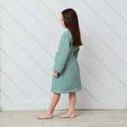 Халат вафельный детский Крошка Я "Boho" размер 34 (122-128 см) цвет мятный, 100% хлопок 290 г/м2 - Фото 9