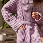 Халат вафельный женский удлинённый Этель «Boho» размер 42-44, цвет сиреневый, 100% хлопок, 290 г/м² - Фото 2