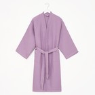 Халат вафельный женский удлинённый Этель «Boho» размер 54-56, цвет сиреневый, 100% хлопок, 290 г/м² - Фото 6