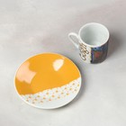 Набор из керамики «Любовь - это искусство»: кружка 70 мл, блюдце Ø 11 см, цвет белый - фото 4338296