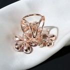 Кольцо для платка "Цветы" три, цвет бело-сиреневый в розовом золоте - Фото 2