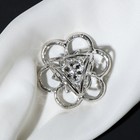 Кольцо для платка "Цветок" дуо, цветное в серебре - Фото 2
