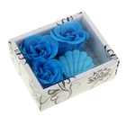 Мыльные лепестки 3 розы + мыло "Ракушка", синий - Фото 2