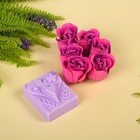 Мыльные лепестки 6 роз + мыло "Сердца с веточками", сиреневый - Фото 2